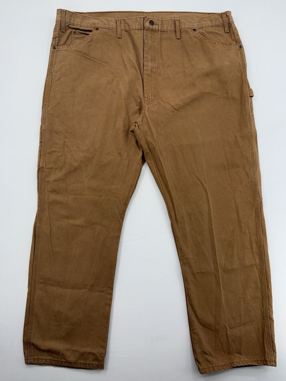 Dickies Carpenter Work Pants Mens 46x32 Brown Utility Hammer Loop